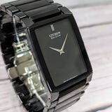 CITIZEN Stiletto Blade Eco-Drive Ceramic Watch AR3045-52E 28mm Dress Wristwatch