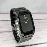 CITIZEN Stiletto Blade Eco-Drive Ceramic Watch AR3045-52E 28mm Dress Wristwatch