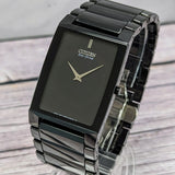 CITIZEN Stiletto Blade Eco-Drive Ceramic Watch AR3045-52E 28mm Dress Wristwatch