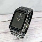 CITIZEN Stiletto Blade Eco-Drive Ceramic Watch AR3045-52E 28mm Dress Wristwatch