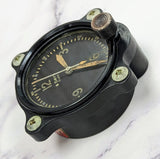 Vintage Elgin WWII Aircraft Clock 8 Days Manual-Wind - ALL Black - Snyder Tag