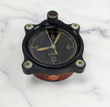 Vintage Elgin WWII Aircraft Clock 8 Days Manual-Wind - ALL Black - Snyder Tag