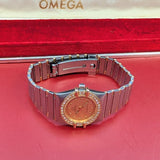 1987 Ladies Omega Constellation Quartz Watch ALL Two-Tone & Diamond Bezel 23mm