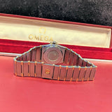 1987 Ladies Omega Constellation Quartz Watch ALL Two-Tone & Diamond Bezel 23mm