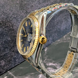 1980 Rolex Datejust Watch 16013 36mm Blue Dial ALL Two-Tone Jubilee Bracelet