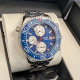 Gevril Hudson Yards Chronograph Diver Watch 48815B Blue Dial 43mm S.S. - ALL Original - Full Set