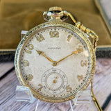 1921 Longines Pocket Watch Openface 15 Jewels 3 Adj. Cal. 1879 Swiss Made - Original Chain & Display Box
