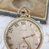 1921 Longines Pocket Watch Openface 15 Jewels 3 Adj. Cal. 1879 Swiss Made - Original Chain & Display Box
