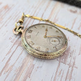 1921 Longines Pocket Watch Openface 15 Jewels 3 Adj. Cal. 1879 Swiss Made - Original Chain & Display Box