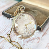 1921 Longines Pocket Watch Openface 15 Jewels 3 Adj. Cal. 1879 Swiss Made - Original Chain & Display Box