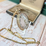 1921 Longines Pocket Watch Openface 15 Jewels 3 Adj. Cal. 1879 Swiss Made - Original Chain & Display Box