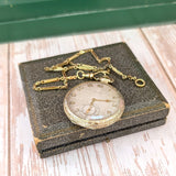 1921 Longines Pocket Watch Openface 15 Jewels 3 Adj. Cal. 1879 Swiss Made - Original Chain & Display Box