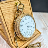 1897 HAMILTON Pocket Watch 18s Openface Grade 930 16 Jewels Gold Filled Case with Chain & Fob