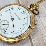 1897 HAMILTON Pocket Watch 18s Openface Grade 930 16 Jewels Gold Filled Case with Chain & Fob