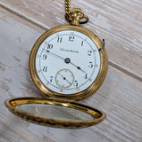 1897 HAMILTON Pocket Watch 18s Openface Grade 930 16 Jewels Gold Filled Case with Chain & Fob