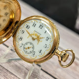 1903 Lady Waltham Dress Pocket Watch 14K Gold Hunter Case 0s 16 Jewels