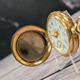 1903 Lady Waltham Dress Pocket Watch 14K Gold Hunter Case 0s 16 Jewels