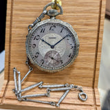 1925 Elgin Dress Pocket Watch – Grade 345 12s 17 Jewels Dodecagonal Case W/Chain