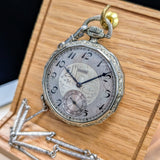 1925 Elgin Dress Pocket Watch – Grade 345 12s 17 Jewels Dodecagonal Case W/Chain