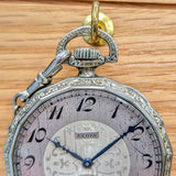 1925 Elgin Dress Pocket Watch – Grade 345 12s 17 Jewels Dodecagonal Case W/Chain