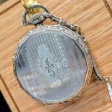 1925 Elgin Dress Pocket Watch – Grade 345 12s 17 Jewels Dodecagonal Case W/Chain