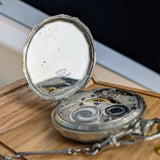 1925 Elgin Dress Pocket Watch – Grade 345 12s 17 Jewels Dodecagonal Case W/Chain