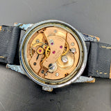 Vintage Alpha 24-Hour Dial Military Watch 17 Jewels 33mm FHF 28 Swiss Wristwatch