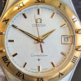 1995 Omega Constellation Watch 34mm ALL Two-Tone Gold & S.S. Date Wristwatch