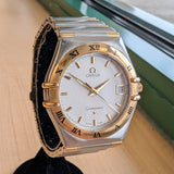 1995 Omega Constellation Watch 34mm ALL Two-Tone Gold & S.S. Date Wristwatch