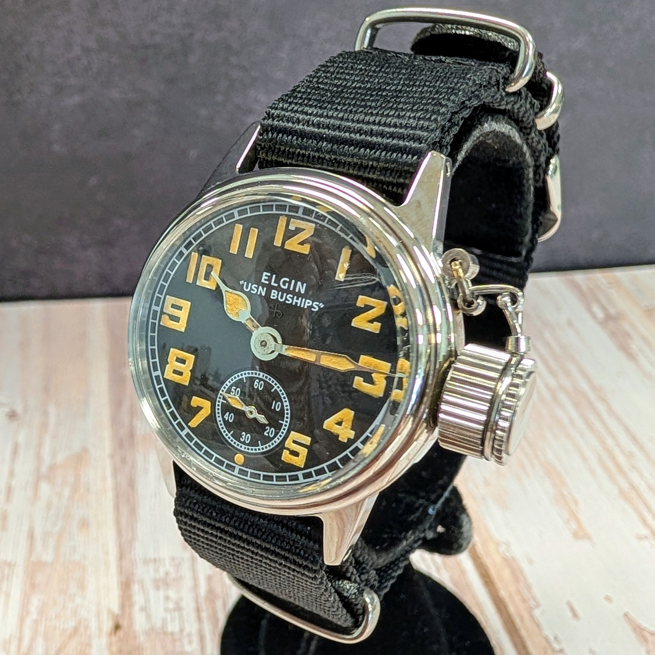 1950 Elgin USN Buships Diver Canteen-Style Watch Grade 554 15 Jewels Military-Style Wristwatch UDT 5