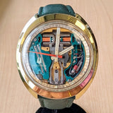 1974 Bulova Accutron Spaceview Watch Oval Case Tuning Fork Wristwatch Vintage