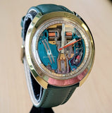 1974 Bulova Accutron Spaceview Watch Oval Case Tuning Fork Wristwatch Vintage