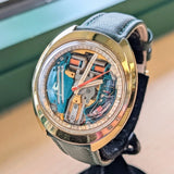 1974 Bulova Accutron Spaceview Watch Oval Case Tuning Fork Wristwatch Vintage