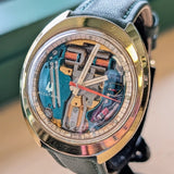 1974 Bulova Accutron Spaceview Watch Oval Case Tuning Fork Wristwatch Vintage