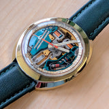 1974 Bulova Accutron Spaceview Watch Oval Case Tuning Fork Wristwatch Vintage