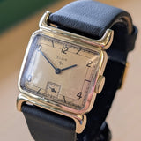 1947 Elgin DuraPower Watch Grade 554 15 Jewels 10K GF Fancy Lugs USA Wristwatch