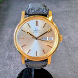 1975 Omega Automatic Calendar Watch 166.0117 Cal. 1020 17 Jewels 35mm Wristwatch