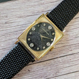 Vintage LONGINES Watch 3007-528 Tuxedo Diamond Dial Cal. 528 10K FG Cushion Case and Mesh Band - ALL Original