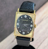 Vintage LONGINES Watch 3007-528 Tuxedo Diamond Dial Cal. 528 10K FG Cushion Case and Mesh Band - ALL Original