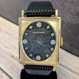 Vintage LONGINES Watch 3007-528 Tuxedo Diamond Dial Cal. 528 10K FG Cushion Case and Mesh Band - ALL Original