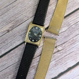 Vintage LONGINES Watch 3007-528 Tuxedo Diamond Dial Cal. 528 10K FG Cushion Case and Mesh Band - ALL Original