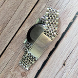 Vintage Omega Mechanical Watch 34mm Striped Dial Stainless Steel Wristwatch