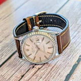 1966 Rolex Datejust 36 Watch 1603 Silver Dial Engine-Turned Bezel Wristwatch