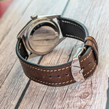 1966 Rolex Datejust 36 Watch 1603 Silver Dial Engine-Turned Bezel Wristwatch