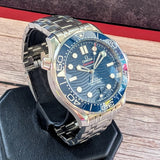 Omega Seamaster Professional Diver 300M Watch 42mm Blue Dial & Bezel ALL S.S. - Full Set