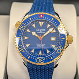 Gevril Hudson Yards Automatic Watch 48803R 43mm Blue Dial 2-Tone S.S. & Rubber Strap - ALL Original 2-Box & Papers