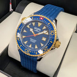 Gevril Hudson Yards Automatic Watch 48803R 43mm Blue Dial 2-Tone S.S. & Rubber Strap - ALL Original 2-Box & Papers
