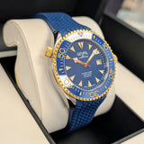 Gevril Hudson Yards Automatic Watch 48803R 43mm Blue Dial 2-Tone S.S. & Rubber Strap - ALL Original 2-Box & Papers