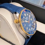 Gevril Hudson Yards Automatic Watch 48803R 43mm Blue Dial 2-Tone S.S. & Rubber Strap - ALL Original 2-Box & Papers