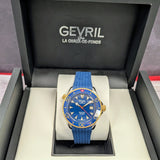 Gevril Hudson Yards Automatic Watch 48803R 43mm Blue Dial 2-Tone S.S. & Rubber Strap - ALL Original 2-Box & Papers
